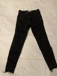 AZUL BY MOUSSY ダメージスキニーデニム ブラック