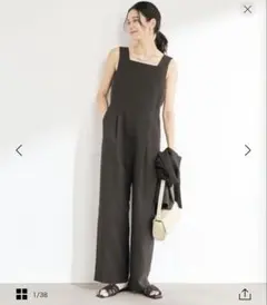 カシュクールテーパードオールインワン ダークグレー Mサイズ - メルカリ