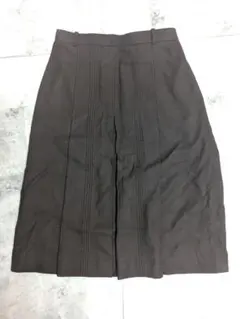 ウール 毛100% 台形スカート ダークブラウン 茶 日本製 オフィス 綺麗めのサムネイル