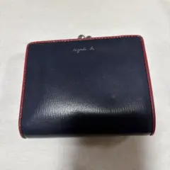 agnes b. 二つ折り財布 ネイビー/レッドのサムネイル