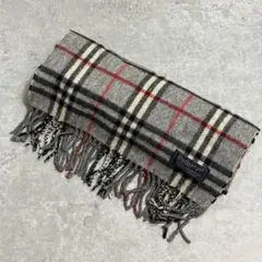 90s Burberry's ノバチェック マフラー ラムウール グレー