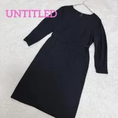 新品・未使用】アンタイトル 袖レースドレスワンピース 48 4XL 大きめ 