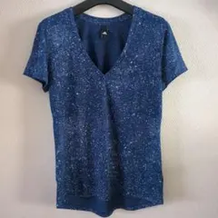 adidas ネイビー Vネック Tシャツ