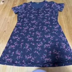 LAURA ASHLEY 半袖 チュニック ネイビー 花柄