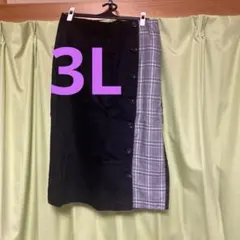 3L サスペンダー付き ロングスカート チェック柄