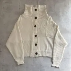 【美品】SLOBE citron. パッチワークニットカーディガン FREEのサムネイル