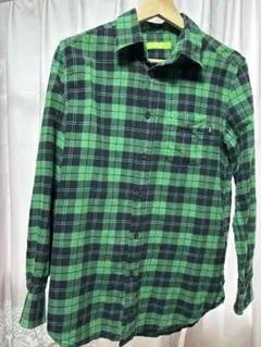 ディーゼル メンズ　グリーンレーベル チェック柄 長袖 コットンシャツ