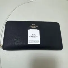 COACH 長財布 ブラック レザー ラウンドファスナーのサムネイル