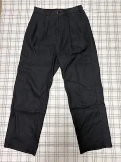 無印良品 ヘンプ混タックストレートパンツ 黒 Mのサムネイル