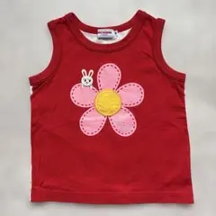 【新品】ミキハウス タンクトップ 90cm うさこ 花柄 日本製