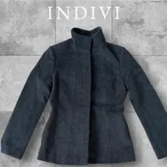 INDIVI ダークグレー　ウールジャケット　36