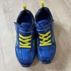 SUPER STAR キッズシューズ 青/黄色 ベルクロ
