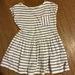 プチバトー　ストライプ柄 半袖ワンピース 104cm