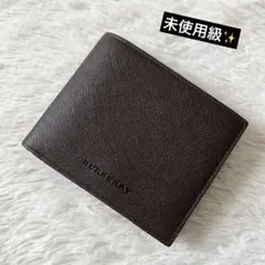 未使用級✨バーバリー 二つ折り財布 ノバチェック ダークブラウンのサムネイル