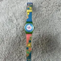 swatchカラフル ドット柄 シリコンバンド 時計