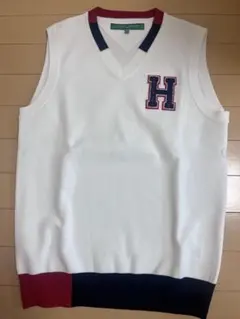 サマーニットベスト トミーフィルガー　トミーヒルフィガー　M ゴルフウェア　白