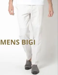MENS BIGI サッカーストライプ スラックスパンツ★新品未使用★のサムネイル