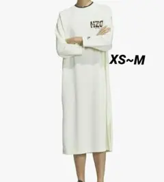adidas 長袖 ワンピース XS-M アイボリー 定価7700 ピケ　UVのサムネイル