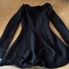 Darich ダーリッチ オフショルダーフリルニットミニワンピース FREE 黒