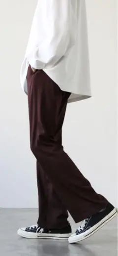 センタープレス　フレア　スラックス　パンツ