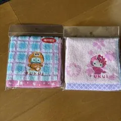 新品未開封 ハローキティ 福井限定 タオルハンカチ 2枚セットご当地キティ