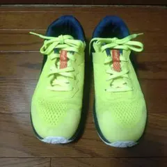 ASICS アシックス 蛍光 イエロー/ネイビー スニーカー　22.5cm