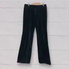 コムサデモード ベロア ストライプ スラックス 裏地付 【M】 黒