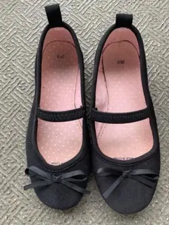 黒 リボン付き フォーマル バレエシューズ 20.0 cm
