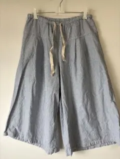 ミズイロインド シャンブレーワイドカーゴパンツ インディゴ 綿100