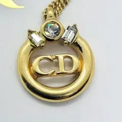 美品、　Dior　ネックレス　CD ロゴ　ラインストーン　希少　刻印　44cm