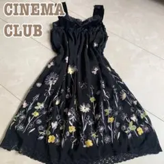 ꧁ M ꧂☘️送料無料☘️꧁ワンピース꧂☘️ CINEMA CLUB ☘️蝶柄　花柄　黒のサムネイル