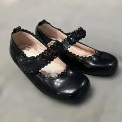 フォーマルシューズ エナメル　黒　キッズ19㎝　キャサリンコテージ