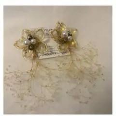 ピアス　かすみ草　結婚式　お呼ばれ　ウェディング　アクセサリー　入学式　卒業式