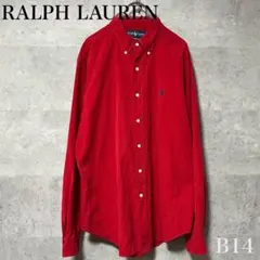 ラルフローレン ボタンダウン コットン シャツ クラシカルフィット 赤 L