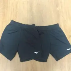 Mizuno 　キッズバレーボール　ショートパンツ150&160㎝　2枚セット黒