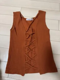 SPIRALGIRL オレンジ ノースリーブ トップス