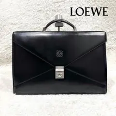 ロエベ LOEWE ブラック レザー 黒 ブリーフケース ビジネス アナグラム