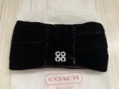 COACH コーチ クラッチバッグ パープル 結婚式 パーティー ポーチ ベロア