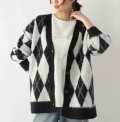 GLOBAL WORK ニットカーディガン 白　黒