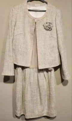 卒業式 入学式 ノーカラージャケット＆ワンピースセットアップ grove ラメ