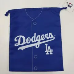 MLB(メジャーリーグ) ドジャース 巾着(L) (ユニフォーム柄)