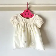 petit main プティマイン 花柄チュニック 80cm 半袖 白 美品