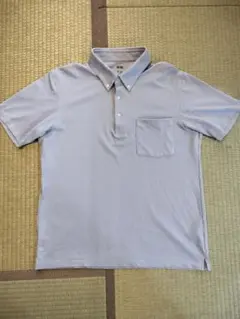 ユニクロ カノコポロシャツ エアリズム ボタンダウン メンズ XL 水色