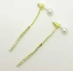 【揺れるピアス❤】パールピアス   存在感 韓国  高みえ フレンチガーリー 金