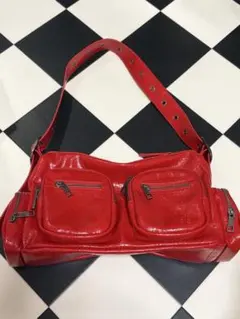 《美品》JEANASIS ショルダーBAG レッド【新品未使用】のサムネイル