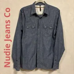 Nudie Jeans Coヌーディージーンインディゴ ウエスタンデニムシャツMのサムネイル