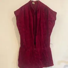 ヴィンテージ‼️ベロア ルームウェア ガウン ボルドー ワインレッド