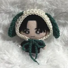 ぬい服たれ耳　うさぎ　犬　ちびぐるみ　ボンネット　編み物　ハンドメイド　ちびぬい