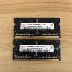 노트북 메모리 2GB x 2매 DDR3 PC3-10600 작동 확인