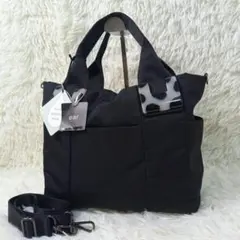 未使用✨イアパピヨネ 撥水 樹脂パーツトートバッグ Sサイズ 2way ブラック